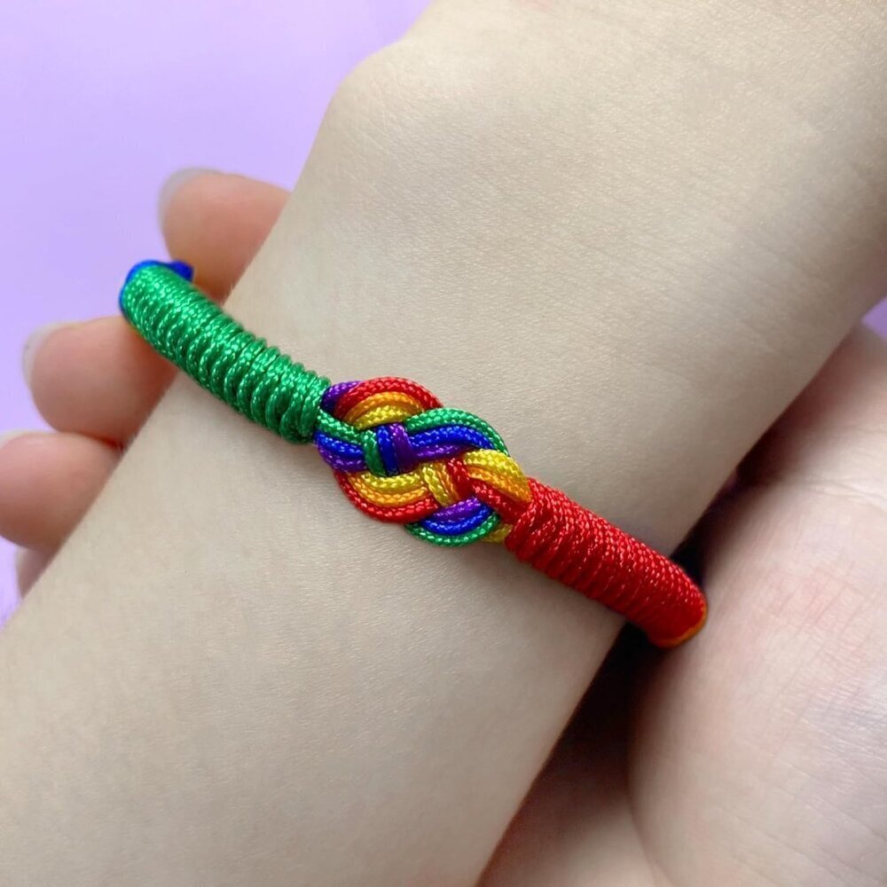 LGBTQ Pride Wrist Bracelet Copper Rope Adjustable Support LGBTQ Community - Picture 6 of 7